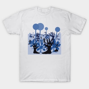 Blue hand and night foot T-Shirt